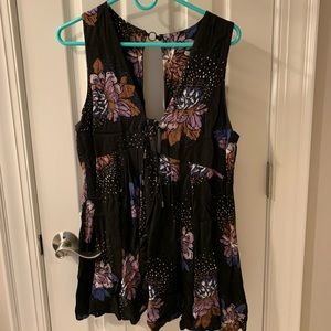 Free People black floral dress